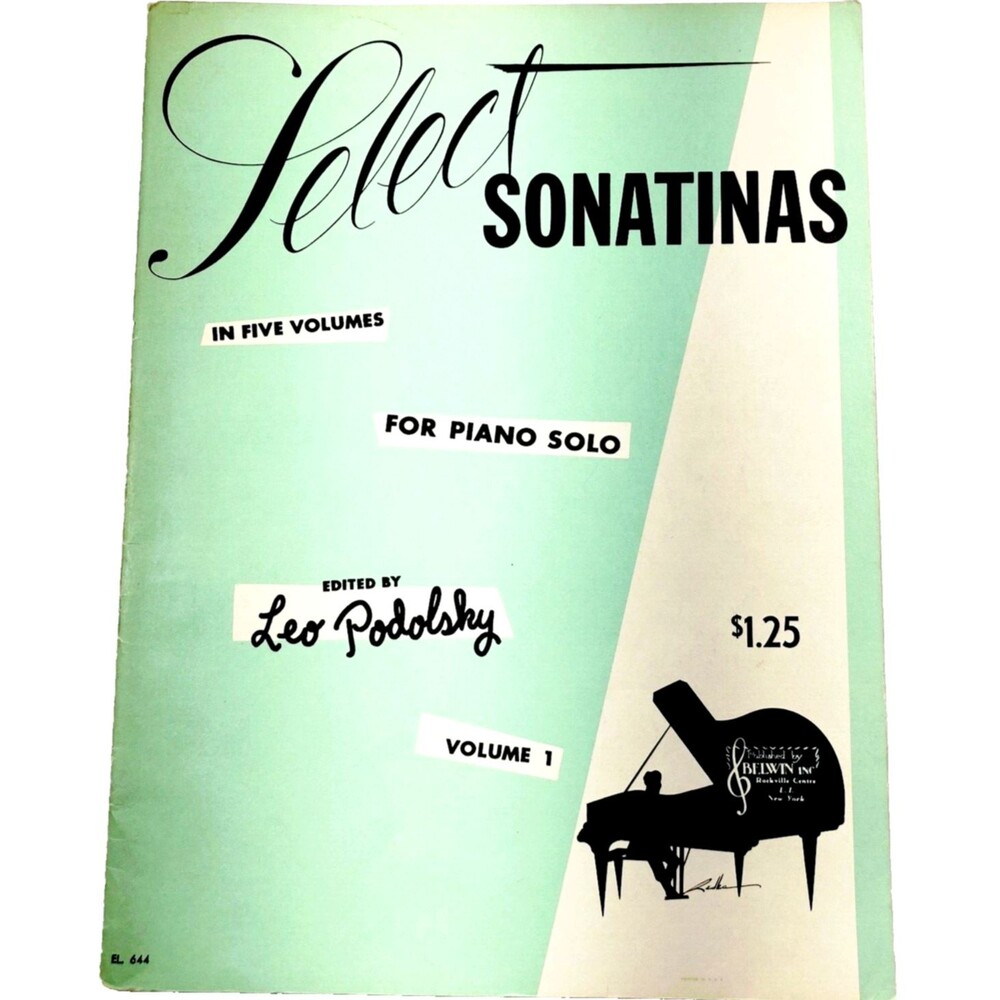 Select Sonatinas for Piano Solo Vol 1 Podolsky Classical Sheet Music Book